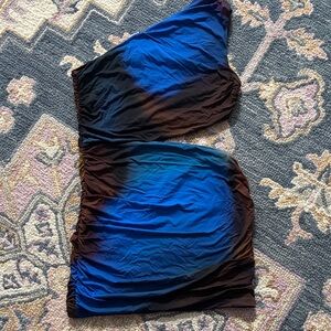 White Fox Boutique Blue and Black Mini Dress